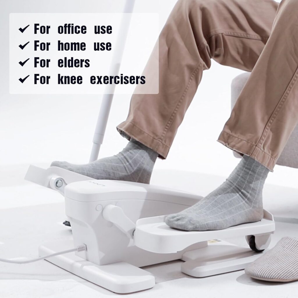 LINKYCARE Under Desk Elliptical Machine, Adjustable Speeds Elliptical Trainer, Leg Pedal Exerciser for Home  Office Gym