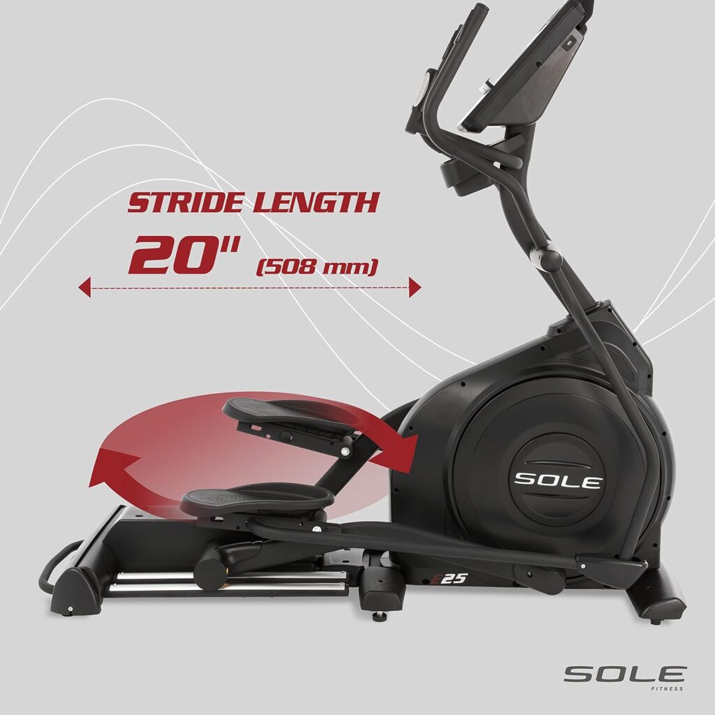 SOLE Fitness E35, E25, E20, E55, E95, E98 2020 Model Elliptical Machine, Elliptical Machines for Home Use, Home Exercise Equipment for Cardio Training, Work from Home Fitness Stepper Machine