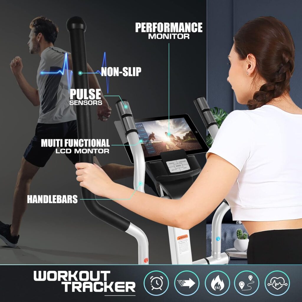 YOUNGFIT Elliptical Machine, Foldable Elliptical Machine for Home, 22 Resistance Levels with Large LCD Monitor Eliptical Exercise Machine